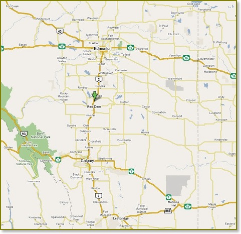 Map to Blackfalds